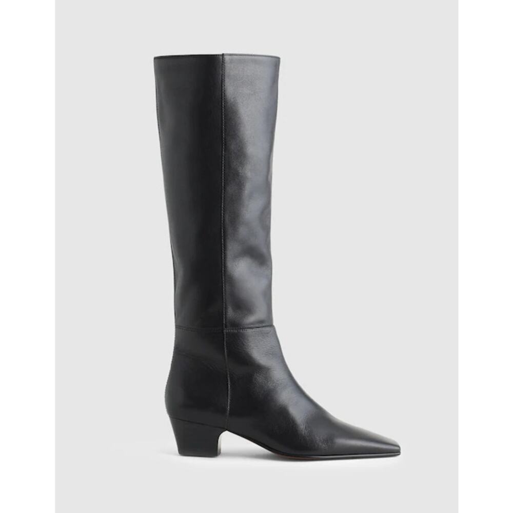Madewell Women's The Lexie Tall Boot Blocked Heel Leather Black Size 8.5 NWOB - Picture 2 of 8